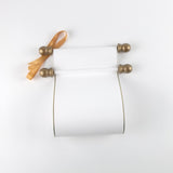 Blank white paper scroll with gift box for hand writing a personal message, 5x12" paper