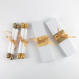 Custom printed scroll with gift box for a personal message, 5x12" white paper
