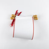 Blank white paper scroll with gift box for hand writing a personal message, 5x12" paper
