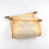 Custom parchment scroll, 8x19 inches paper, personalized with your own words, handmade
