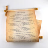 Large custom printed scroll, 11x32" aged parchment paper, handmade in the USA
