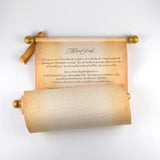 Large custom printed scroll, 11x32" aged parchment paper, handmade in the USA