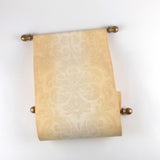 Personalized vintage parchment scroll, 8x20" paper, Victorian damask design, sets of multiples