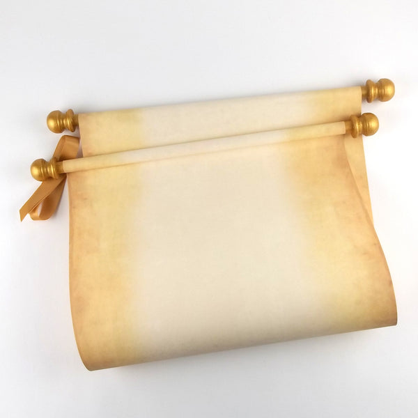 Large custom printed scroll, 12x20" vintage style parchment paper, handmade in the USA