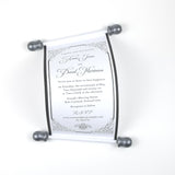 Traditional black and white wedding invitation scroll, formal invitation, optional box