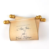 Vintage aged look wedding invitation scroll set with optional box, set of 10