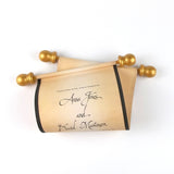 Vintage aged look wedding invitation scroll set with optional box, set of 10