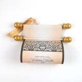 Damask wedding invitation scroll, elegant Victorian style invitation, optional box