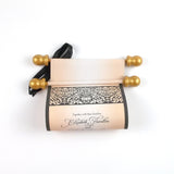 Damask wedding invitation scroll, elegant Victorian style invitation, optional box
