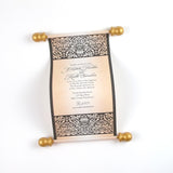 Damask wedding invitation scroll, elegant Victorian style invitation, optional box