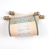 Damask wedding invitation scroll, elegant Victorian style invitation, optional box