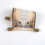 Floral Regency style wedding invitation scroll, formal invitation, optional box