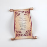 Floral Regency style wedding invitation scroll, formal invitation, optional box