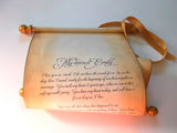 Custom parchment scroll, 8x19 inches paper, personalized with your own words, handmade