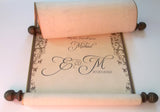 Elegant scroll in gold & brown, blank or custom printed scroll, personalized gift, marriage anniversary, 8x18" parchment paper