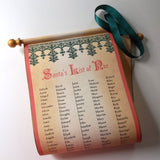 Santa's List of Nice personalized scroll, 8x21" wide aged parchment paper, up to 250 custom names