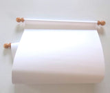 Blank white paper scroll for hand calligraphy with gold accents, 11x19" paper