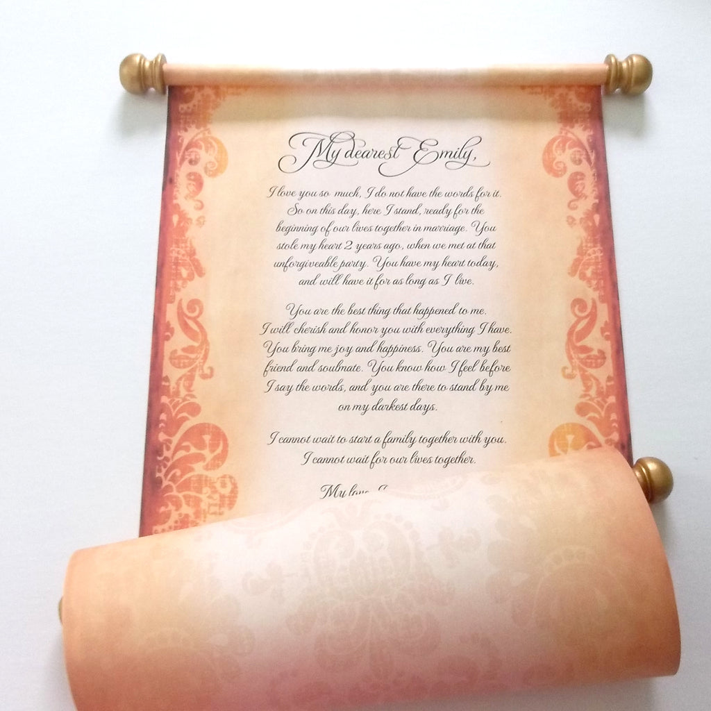 Wide Scroll Large custom printed scroll with decorative border, 11x32