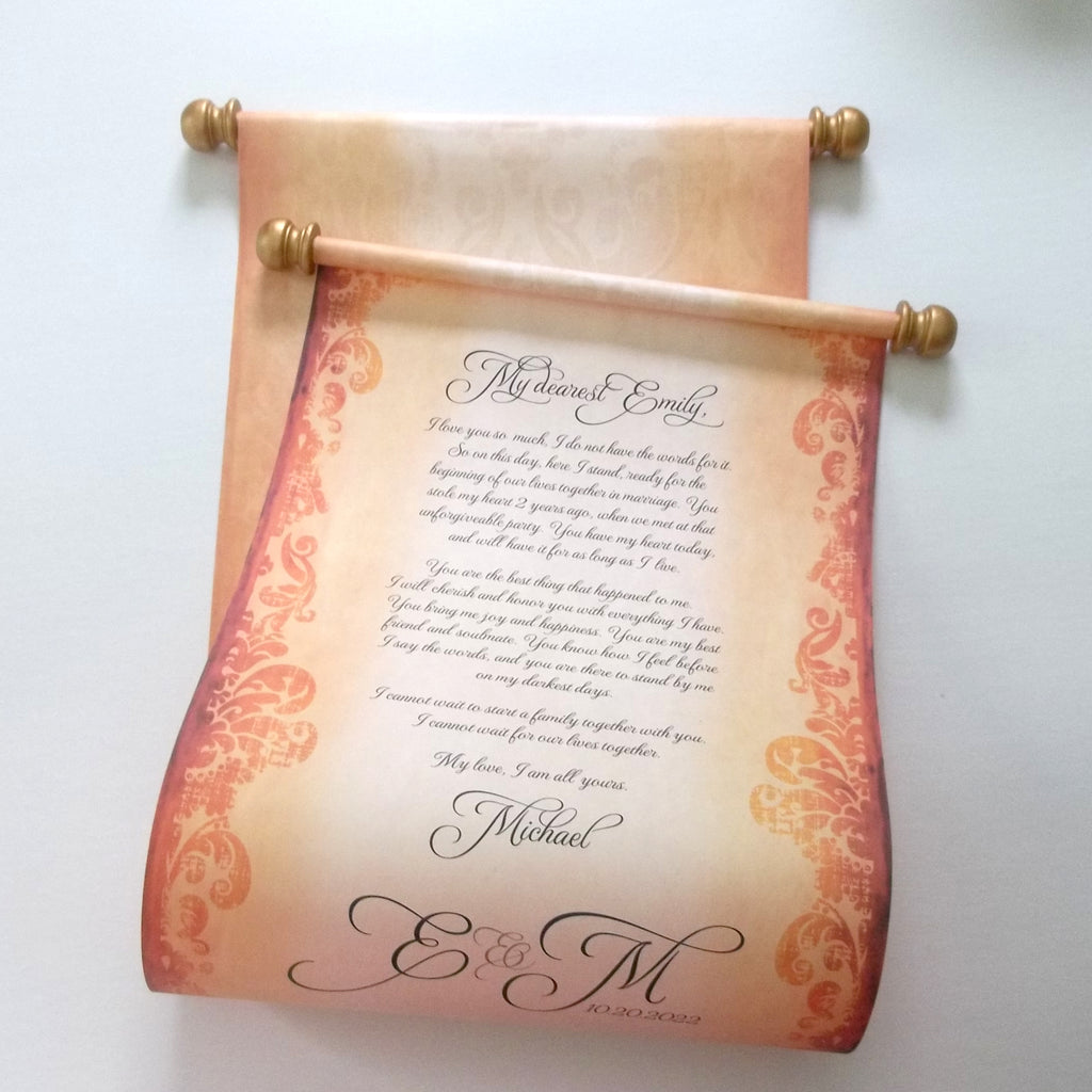 Costom Scrolls Large custom printed scroll with decorative border, 11x32