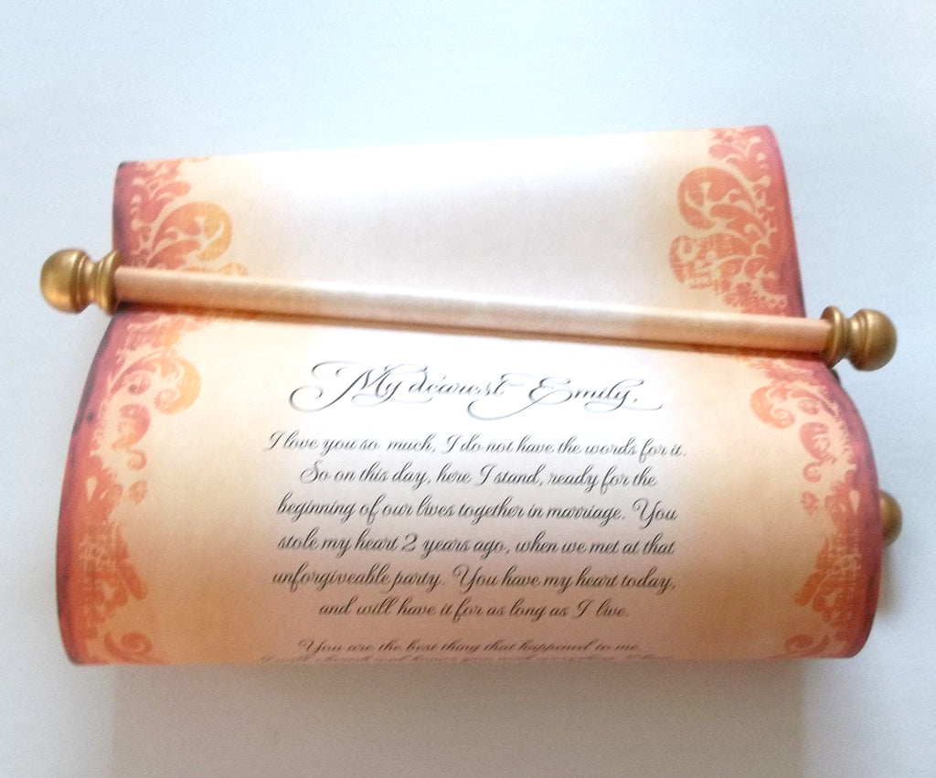 Wide Scroll Large custom printed scroll with decorative border, 11x32