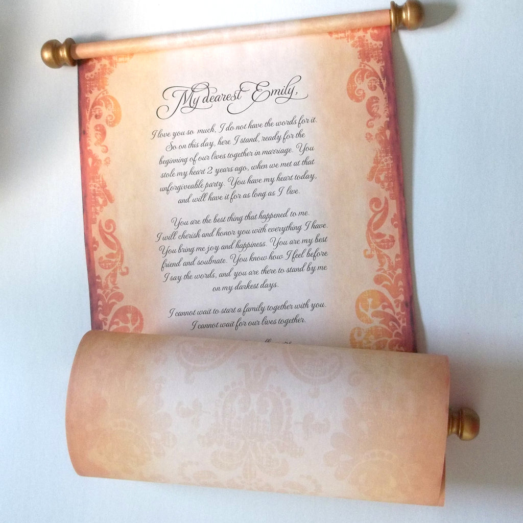 Wide Scroll Large custom printed scroll with decorative border, 11x32
