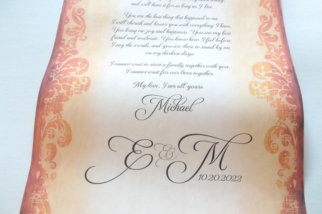Wide Scroll Large custom printed scroll with decorative border, 11x32
