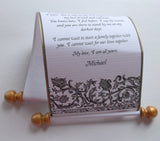 Victorian Floral Message Scroll with Gold Accents, 5x12" paper, optional gift box