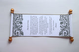 Victorian Floral Message Scroll with Gold Accents, 5x12" paper, optional gift box