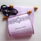 Victorian Style Custom Message Scroll with Gold Accents, 5x12" paper, optional gift box