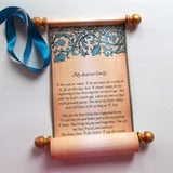 Victorian Floral Message Scroll with Gold Accents, 5x12" paper, optional gift box