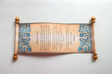 Victorian Floral Message Scroll with Gold Accents, 5x12" paper, optional gift box