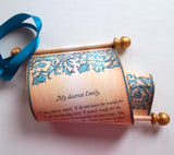 Victorian Floral Message Scroll with Gold Accents, 5x12" paper, optional gift box