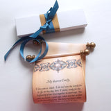 Victorian Style Custom Message Scroll with Gold Accents, 5x12" paper, optional gift box