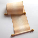 Rustic aged blank scroll for hand writing with gold accents, 5x17" paper