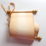 Rustic aged blank scroll for hand writing with gold accents, 5x17" paper