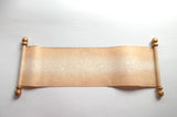 Rustic aged blank scroll for hand writing with gold accents, 5x17" paper