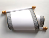 Gothic black border scroll with gold accents, 8x18" paper