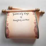 Santa Claus list of Naughty and Nice, fantasy design, 8x19" wide aged parchment paper scroll