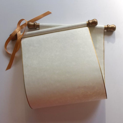 Blank scroll for calligraphy, 7.5x18" beige parchment paper