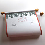 Santa's List of Naughty Nice scroll, 12x20 inches white paper, blank for hand written list, customized with title
