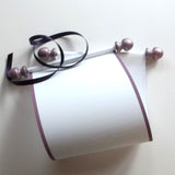 Blank white paper scroll with gift box for hand writing a personal message, 5x12" ridge textured paper