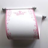 Pink royal princess paper scroll with silver accents and optional gift box