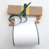 Blank white paper scroll with gift box for hand writing a personal message, 5x12" ridge textured paper