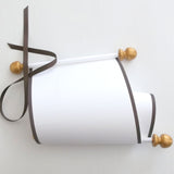 Blank white paper scroll with gift box for hand writing a personal message, 5x12" ridge textured paper