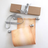 Blank scroll with silver accents, boxed - 5 inches wide paper, handmade