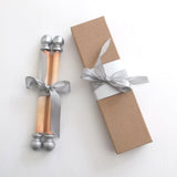 Blank scroll with silver accents, boxed - 5 inches wide paper, handmade