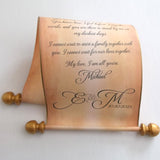 Paper scroll custom printed with text