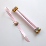 Royal princess scroll on pink paper with gold accents, optional gift box
