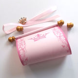 Royal princess scroll on pink paper with gold accents, optional gift box