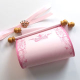 Royal princess scroll on pink paper with gold accents, optional gift box